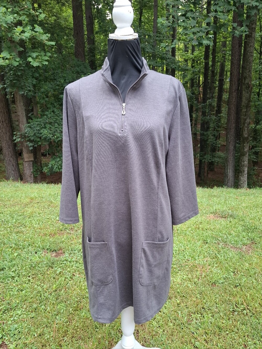 NorthStyle Ponte Knit Tunic Top Gray Size XL